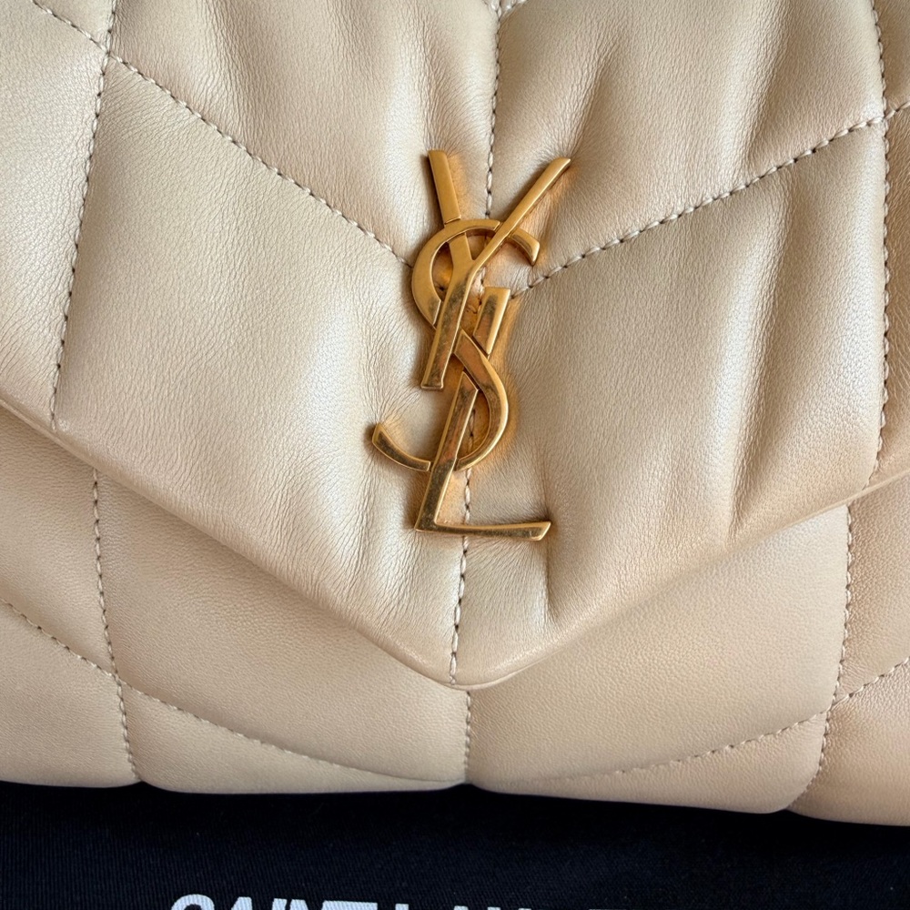 Saint Laurent Toy Puffer Lambskin Quilter Shoulder Bag Beige - Picture 9 of 16